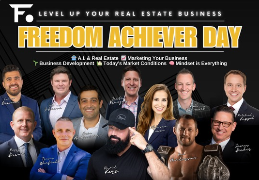 Isacc Guzman of LPT Realty on a flyer with other top speakers in the real estate industry such as David Kurz, Kyle Whissel and Melissa Tucci.